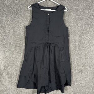 Beatrice B Dress Womens Large Black Sleeveless Trapeze Swing Knee Length Italy